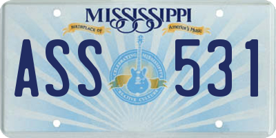 MS license plate ASS531