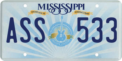 MS license plate ASS533