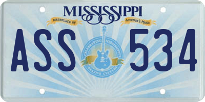 MS license plate ASS534