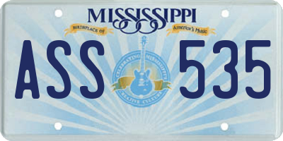 MS license plate ASS535