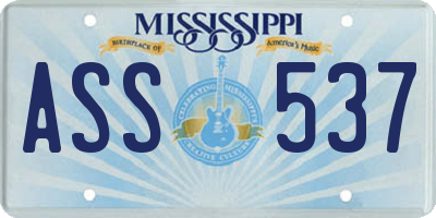 MS license plate ASS537