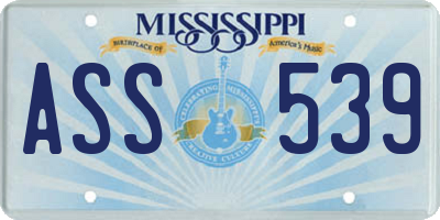 MS license plate ASS539
