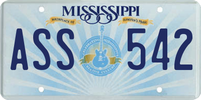 MS license plate ASS542