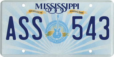 MS license plate ASS543