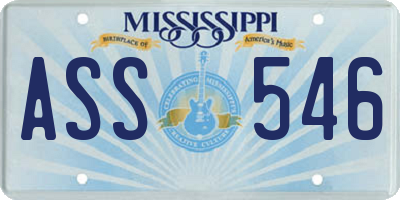 MS license plate ASS546