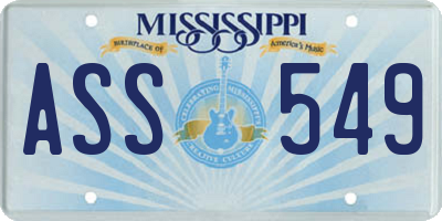 MS license plate ASS549
