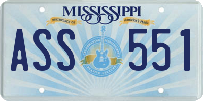 MS license plate ASS551