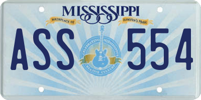 MS license plate ASS554