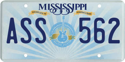 MS license plate ASS562