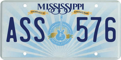 MS license plate ASS576