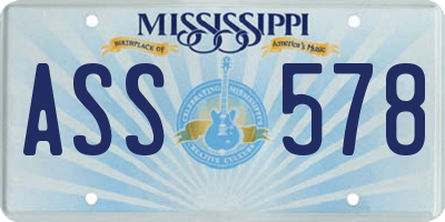 MS license plate ASS578