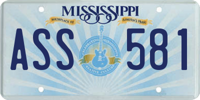 MS license plate ASS581