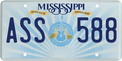 MS license plate ASS588