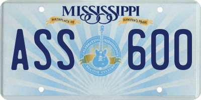 MS license plate ASS600