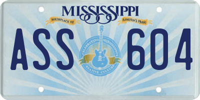 MS license plate ASS604