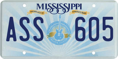 MS license plate ASS605