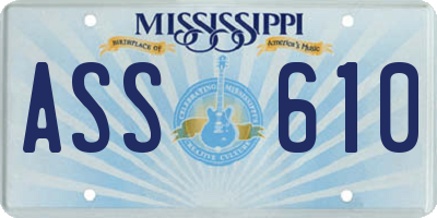 MS license plate ASS610