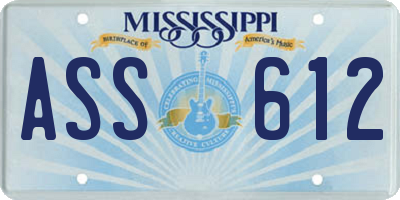 MS license plate ASS612