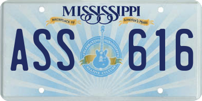 MS license plate ASS616