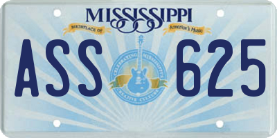 MS license plate ASS625