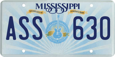 MS license plate ASS630