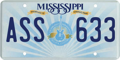 MS license plate ASS633