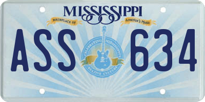 MS license plate ASS634