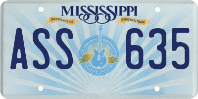 MS license plate ASS635