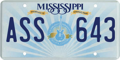 MS license plate ASS643