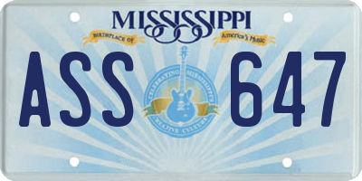 MS license plate ASS647