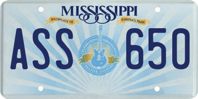 MS license plate ASS650