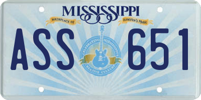 MS license plate ASS651