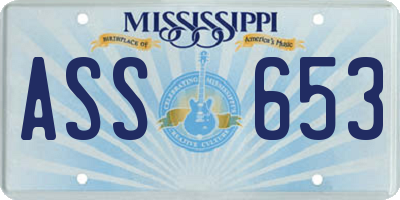 MS license plate ASS653