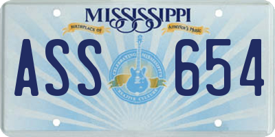 MS license plate ASS654