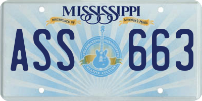 MS license plate ASS663