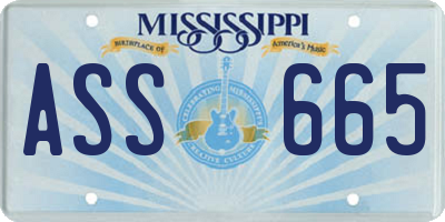 MS license plate ASS665