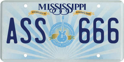 MS license plate ASS666
