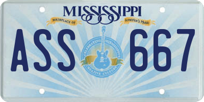 MS license plate ASS667