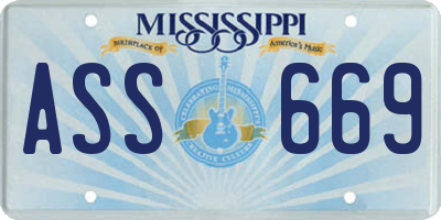 MS license plate ASS669