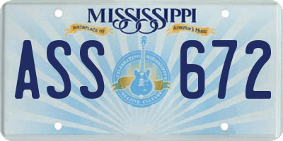 MS license plate ASS672