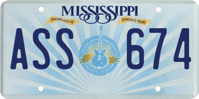 MS license plate ASS674