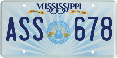 MS license plate ASS678