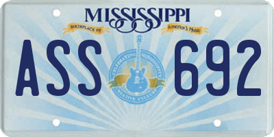MS license plate ASS692
