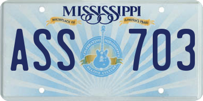 MS license plate ASS703
