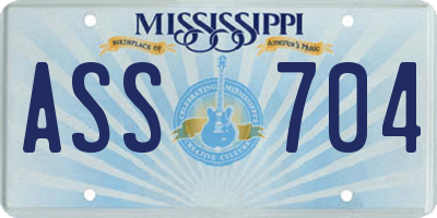 MS license plate ASS704
