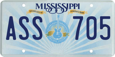 MS license plate ASS705