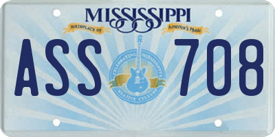 MS license plate ASS708