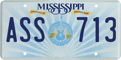 MS license plate ASS713