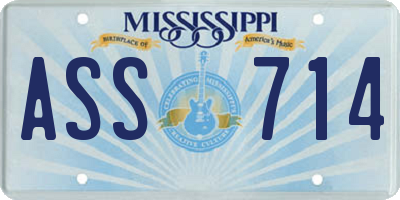 MS license plate ASS714