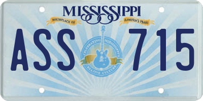MS license plate ASS715